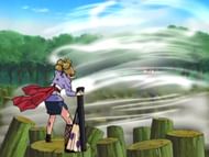 Kujaku using Wind Return against Temari in 'Naruto' (Image via Studio Pierrot)